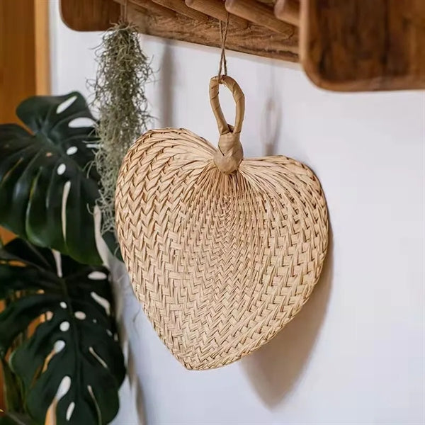 Natural Woven Eco Friendly Raffia Palm Leaf Hand Fan