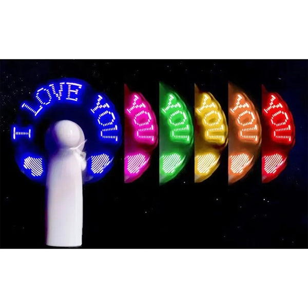 Handheld Fan With LED Custom Message