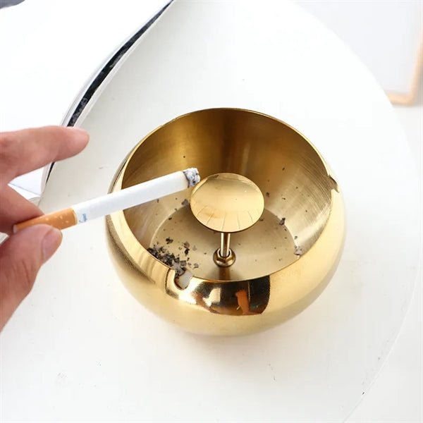 Windproof and Drop Resistant Stainless Steel Metal Ashtray