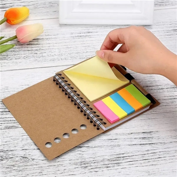 Notebook With Sticky Notes And Pen