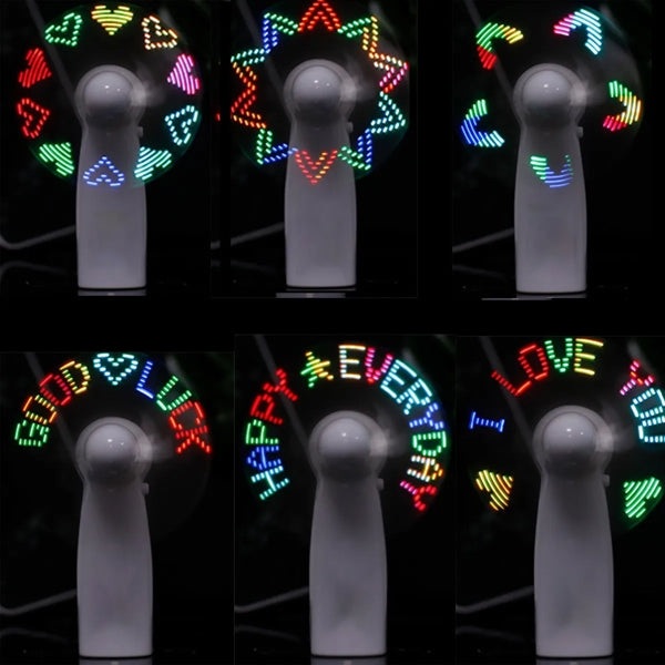 Mini LED Message Pre-Programmed Hande Fan