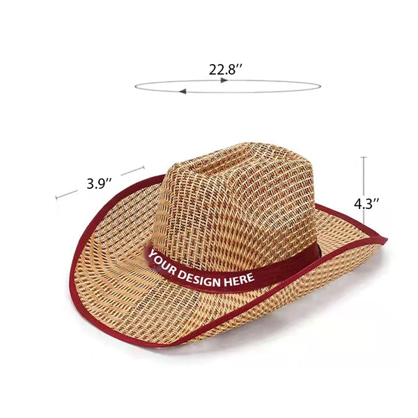 Straw Cowboy Hat w/ Custom Imprint