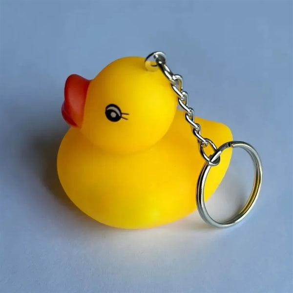 Yellow Soft PVC 3D Animal Rubber Duck Keychain