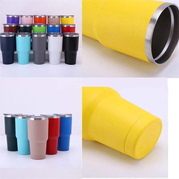 30 Oz Double Walled Coffee Tumblers Cup with Lid and Straw
