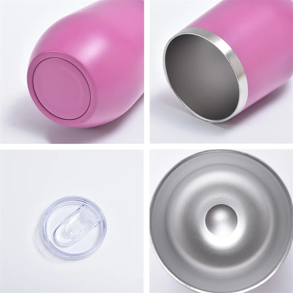 12 Oz Vaccum Insulated Wine Tumbler With Lid