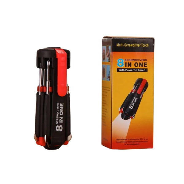 Multifunctional 8-in-1 Screwdrivers Tool with Flashlight