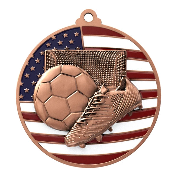 2 3/4" Soccer Patriotic Medal