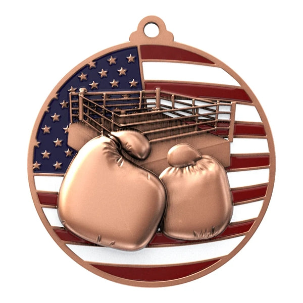 2 3/4" Boxing Patriotic Medal