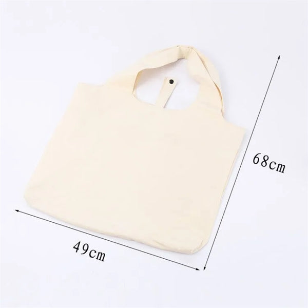 Folding Cotton Canvas Large-Capacity Supermarket Handbag