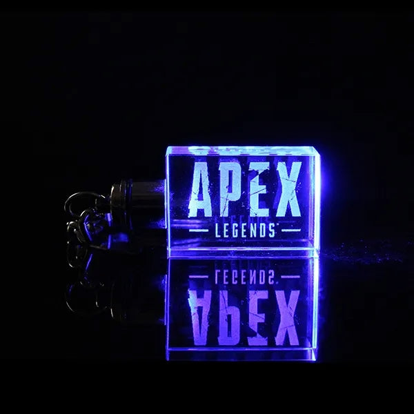 Rectangle Crystal Keyring With Led Light