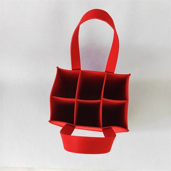 Felt 6 Bottle Wine Tote Bag