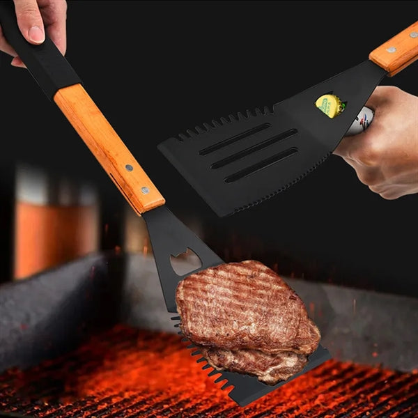 Metal Non-stick Grilling Tool Spatula With Bottle Opener