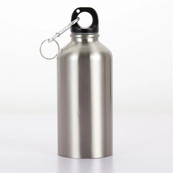 16oz Aluminum Water Bottle Flask With Carabiner