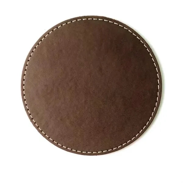 Set of 5 Premium PU Leather Coaster with Holder