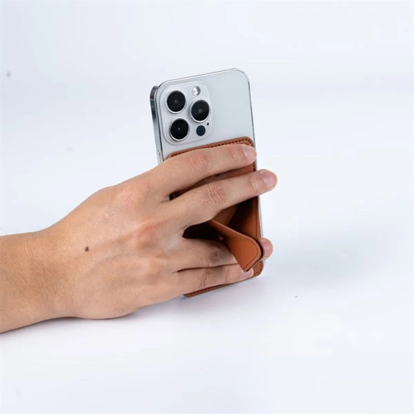 Magnetic Leather Foldable Cell Phone Holder