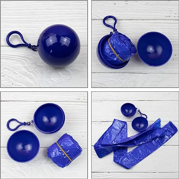 Portable Raincoat Keychain Ball Disposable Emergency Poncho