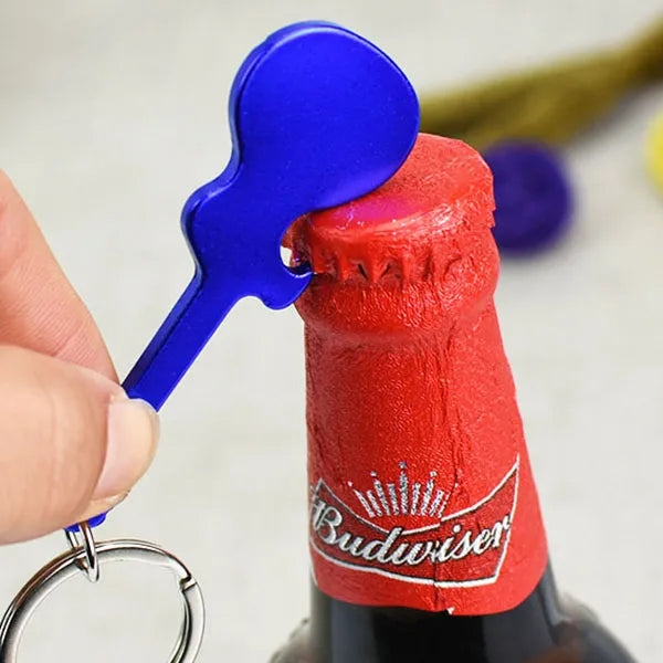 Aluminum Guitar Bottle Opener Keychain