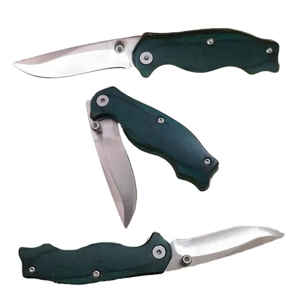 Folding Pocket Knife With Wooden Handle