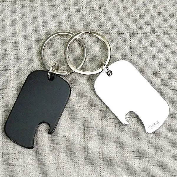 Dog Tag Bottle Opener Key Ring