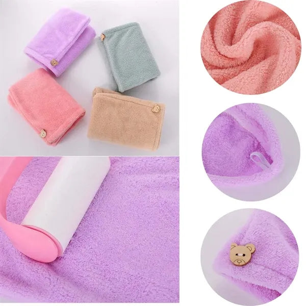 Quick Dry Turban Microfiber Hair Hat Cap Towel