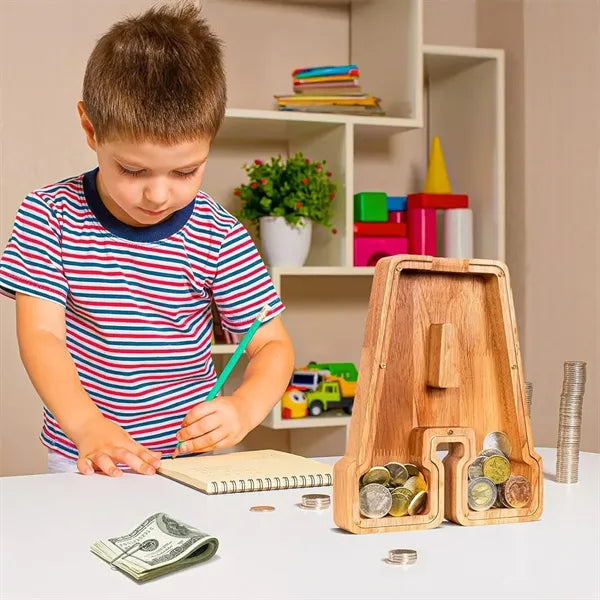 Wooden Letter Piggy Bank