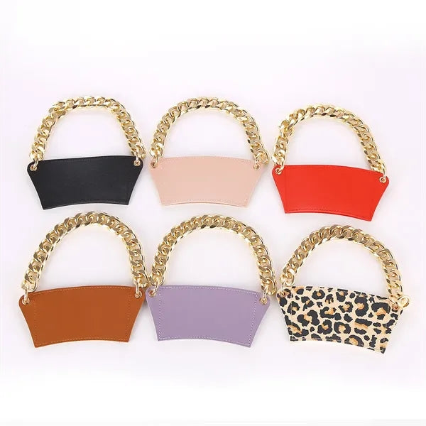 Leather Cup Holder With Chain