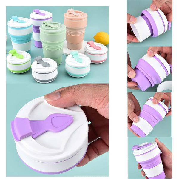 12oz Silicone Foldable Outdoor Camping Portable Travel Cup