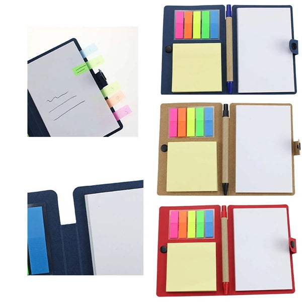 Recycled Compact Sticky Notepad With Pen