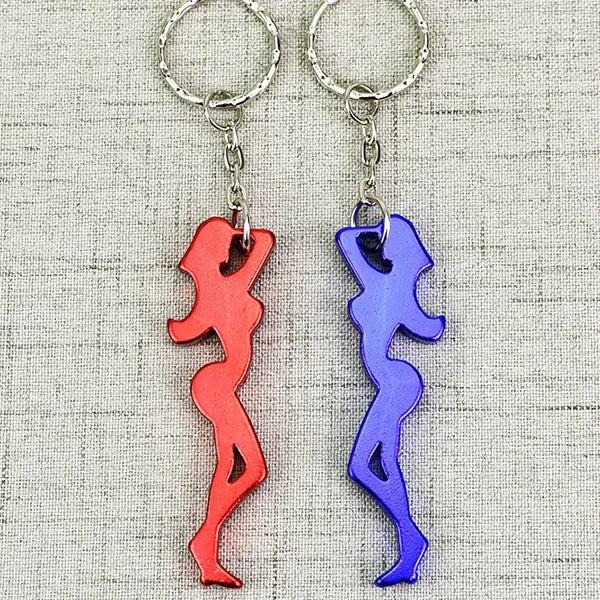 Fine figure of a woman shape bottle opener keychain
