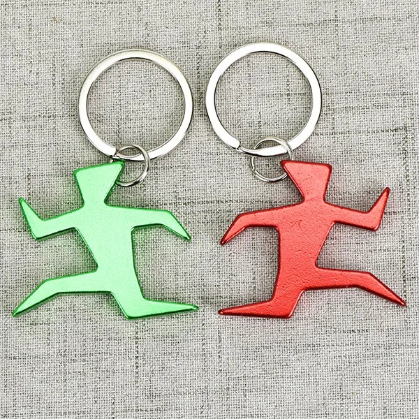 Runner Shape Aluminum Bottle Opener Keychain