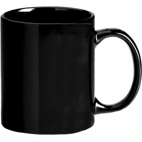 12 oz Black C-Handle Ceramic Coffee Mug