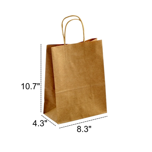 Kraft Shopping Bag (8.3"x4.3"x13x10.7")