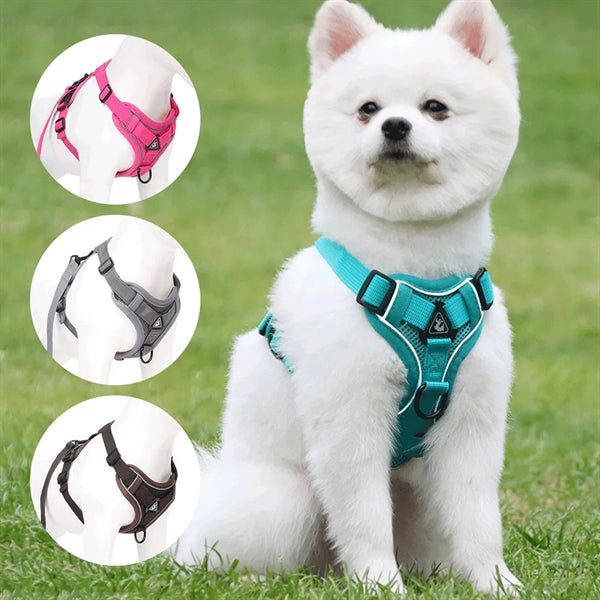 Pull Dog Harness Adjustable Reflective Leash