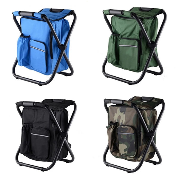 Outdoor Backpack Cooler Fishing Foldable Stool Chair