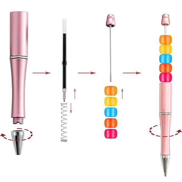 Plastic Beadable Bead DIY BallBallpoint Pen