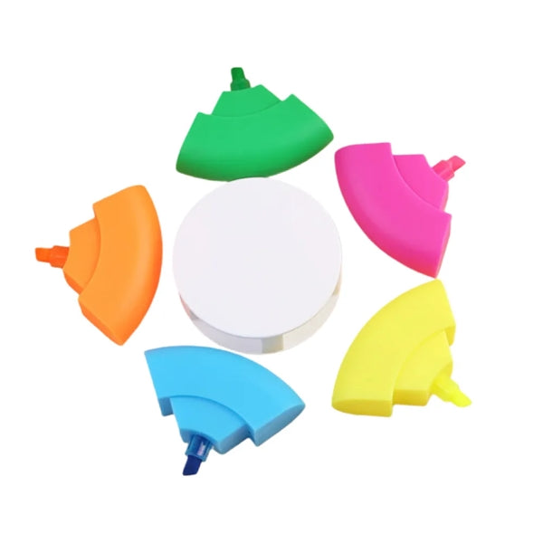 Five Color Round Highlighter Pen