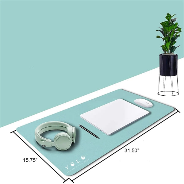 Large Rectangle PU Leather Mousepad Desk Mat
