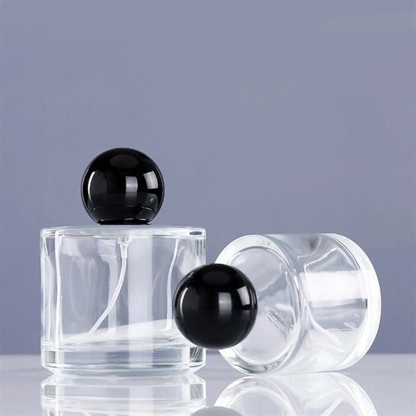 50ml Round Sprayer Perfume Dispenser Glass Bottle with Caps
