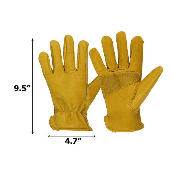 BC Yellow Leather Truck Driver Wrok Gloves