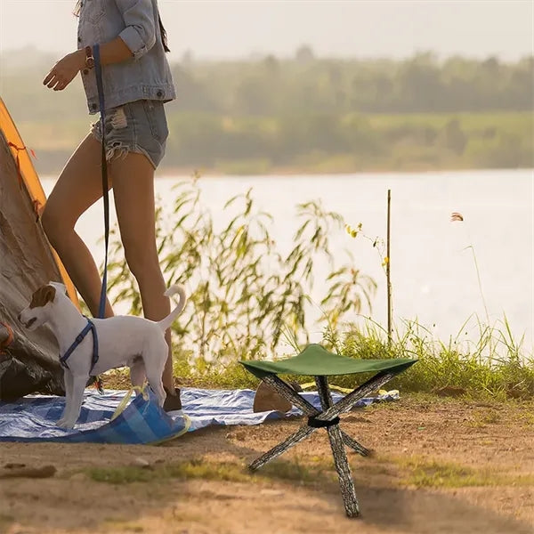 Foldable Outdoor Canvas Triangle Camping Tripod Stool Cloth