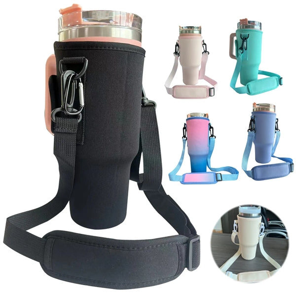 Insulated Water Bottle Carrier with Adjustable Strap