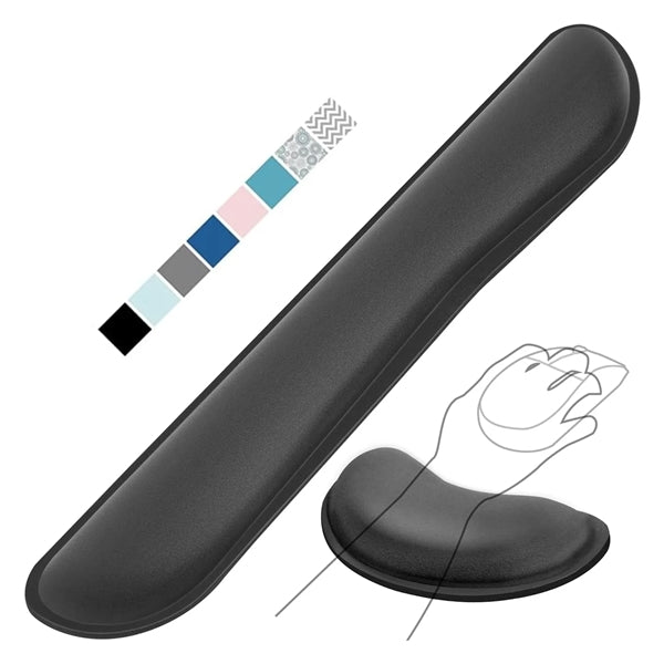 Fabric Gel Memory Foam Keyboard Wrist Rest Set
