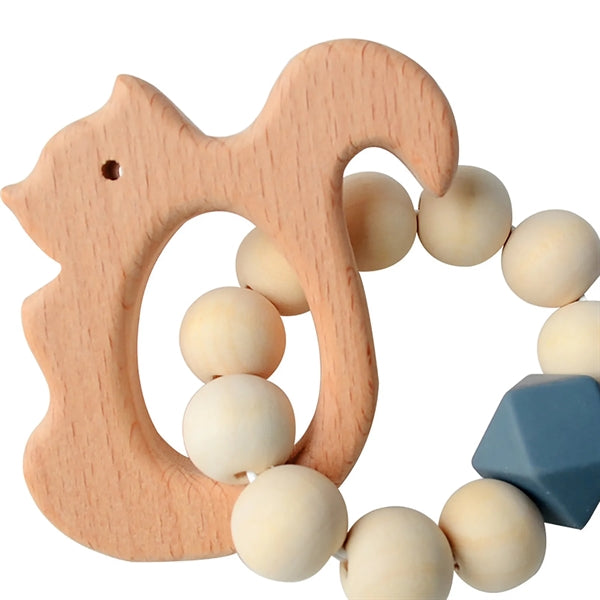 Natural Wood Baby Teething Rattle