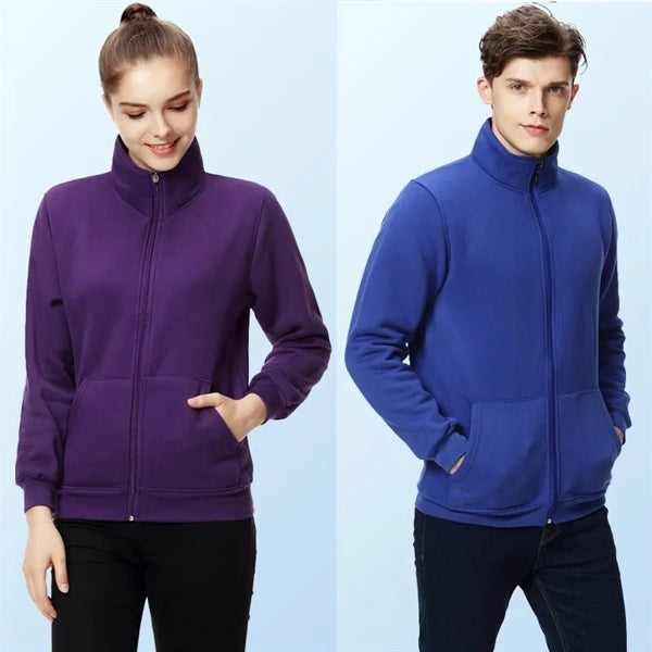 Stand Collar Fleece Hoodie Men&Women
