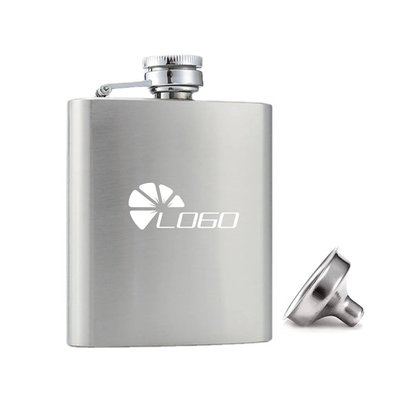 6oz Vertical Stainless Steel Hip Flask With Spout