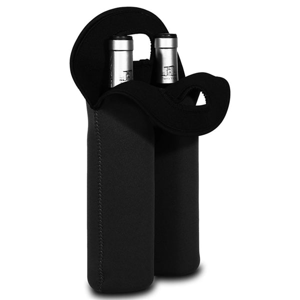 Neoprene Dual Wine Bottle Holder Tote (10 1/4" W x 14 1/2"H)