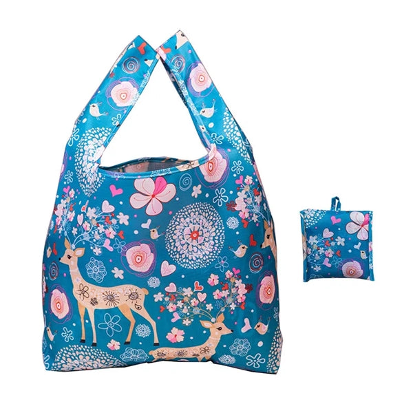 Full Color Foldable Grocery Totes with Carry Pouch