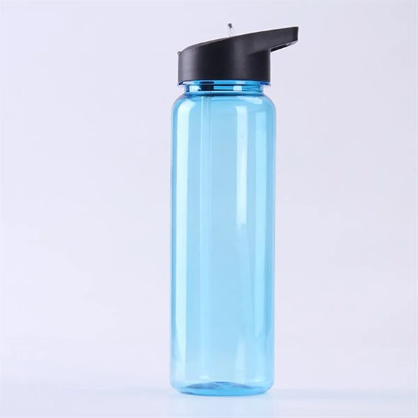 Sport Portable Translucent Water Bottle With Flip Straw