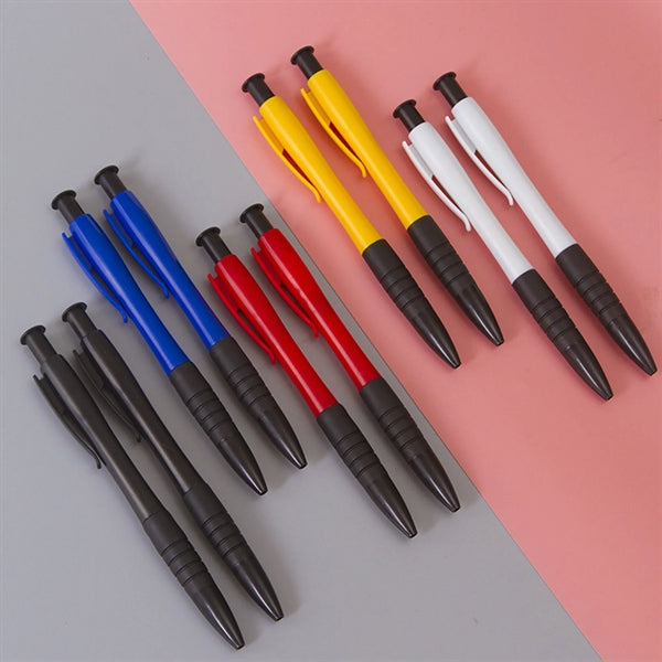 0.7mm Blue-Black Stripe Press Telescopic Ballpoint Pen