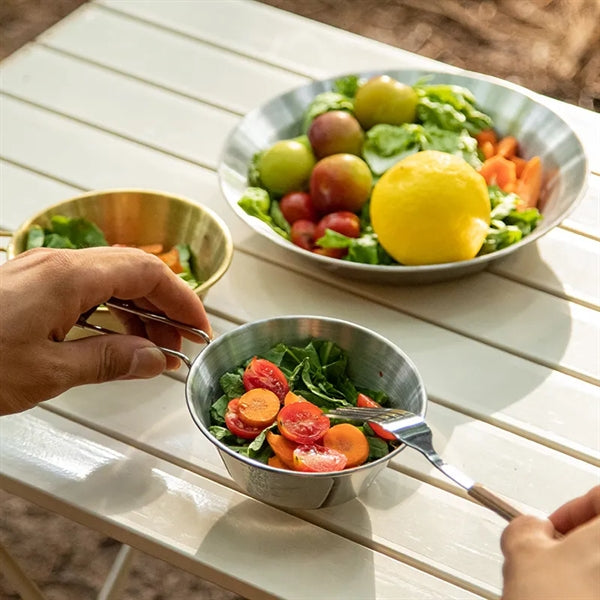 300ML Stainless Steel Camping Bowl with Foldable Handle